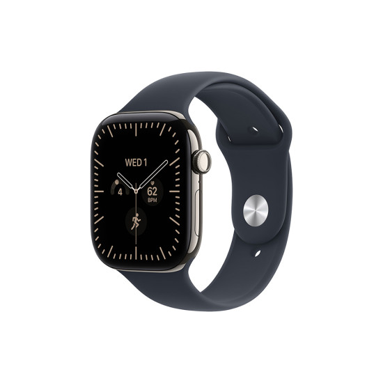 Apple Watch Series 12 GPS + Cellular Natural Titanium Case with Navy Blue Sport Band