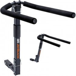 JetBlack - JB 4 Bike Double Folding Hitched Jetrack with 8 Bungee