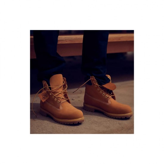 Timberland Men's 6-inch Premium Waterproof Boot - Wheat Nubuck - Size 8