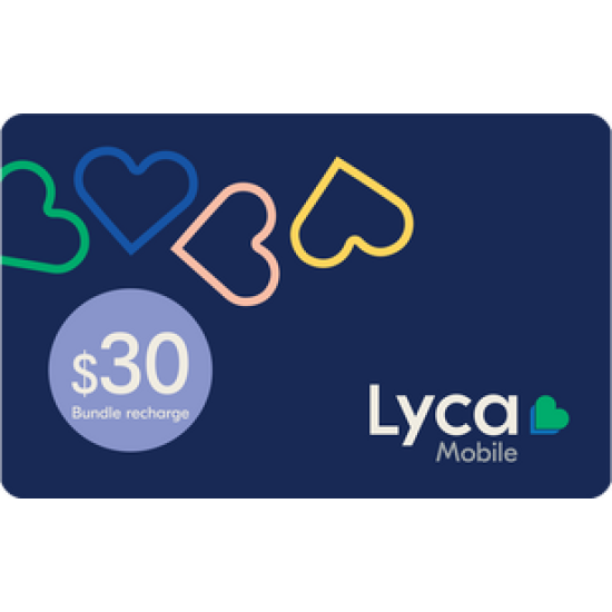 Lyca Mobile Recharge Bundle $30
